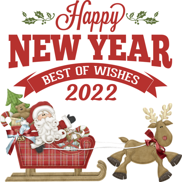 Transparent New Year Mrs. Claus Santa Claus Village Rudolph for Happy New Year 2022 for New Year