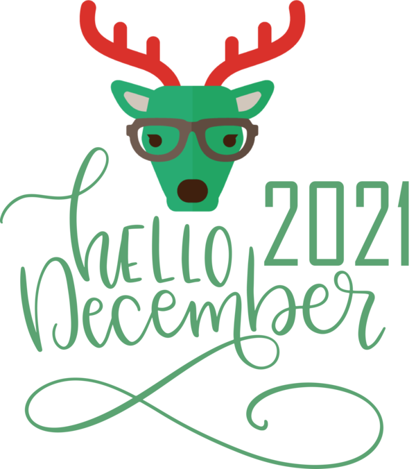 Transparent christmas Reindeer Deer Antler for Hello December for Christmas