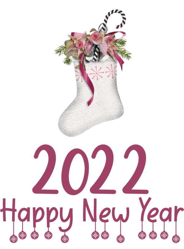 Transparent New Year Bauble Shoe Font for Happy New Year 2022 for New Year