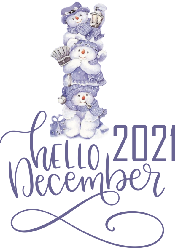 Transparent christmas Snowman Design December for Hello December for Christmas