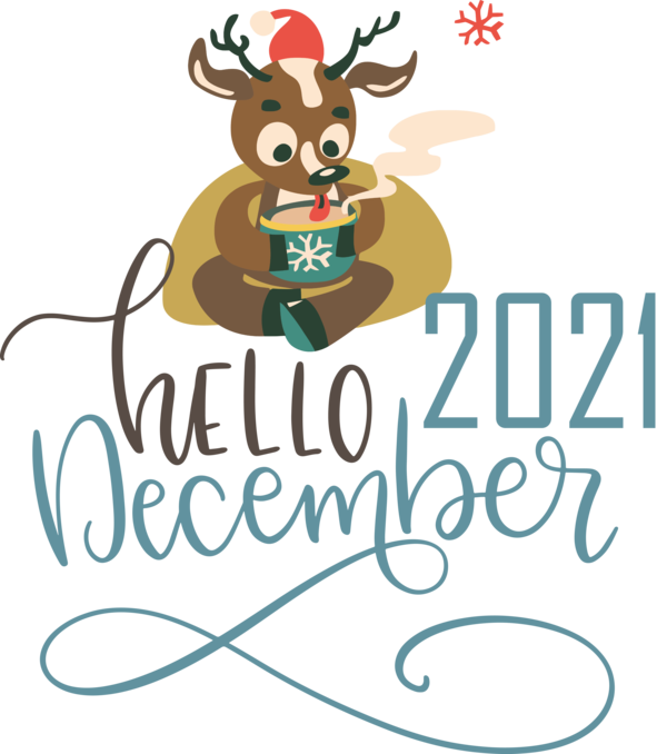 Transparent christmas Reindeer Deer Logo for Hello December for Christmas