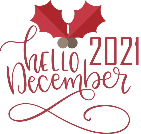 Transparent christmas Logo Design Line for Hello December for Christmas