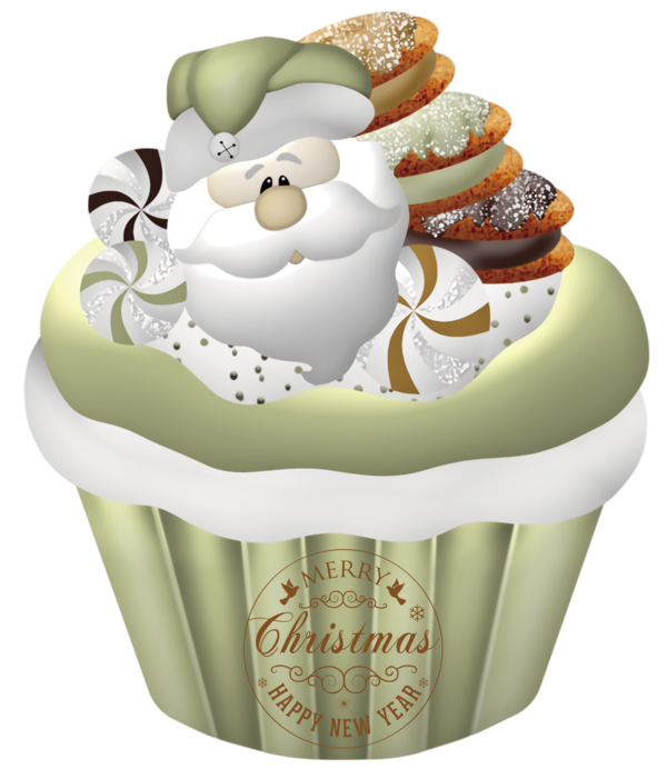 Transparent Christmas Cupcake Bakery Muffin for Merry Christmas for Christmas