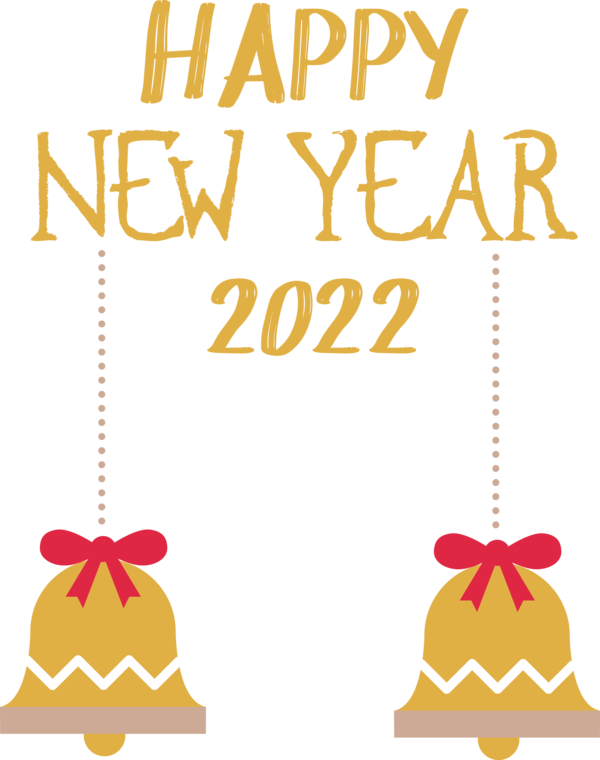 Transparent New Year Line Yellow Ornament for Happy New Year 2022 for New Year