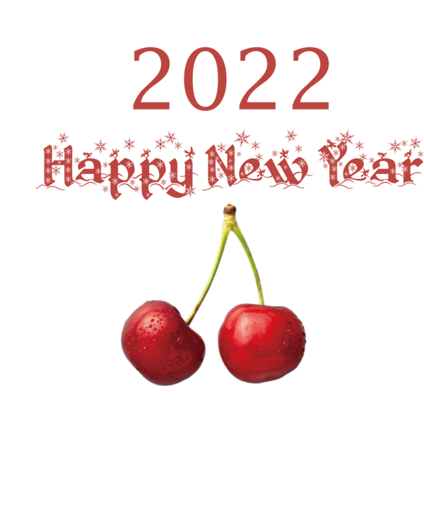 Transparent New Year Natural food Cherry Superfood for Happy New Year 2022 for New Year