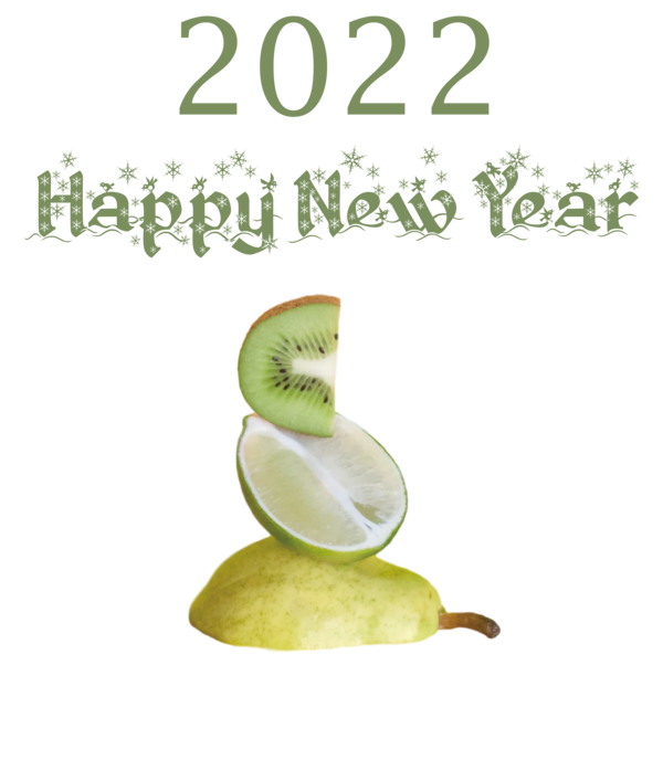 Transparent New Year Kiwi Design Font for Happy New Year 2022 for New Year