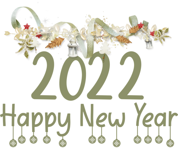 Transparent New Year Bauble Logo Font for Happy New Year 2022 for New Year