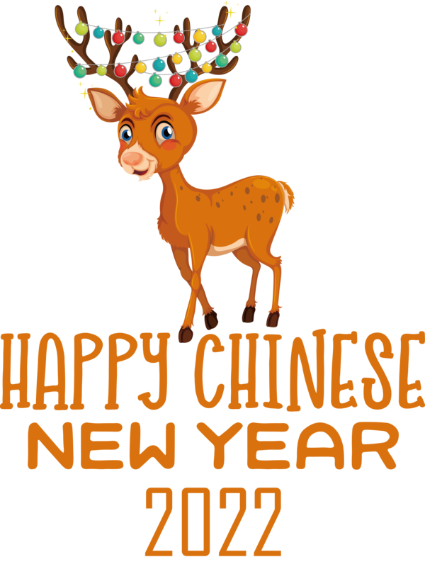 Transparent New Year Reindeer Deer Cartoon for Chinese New Year for New Year