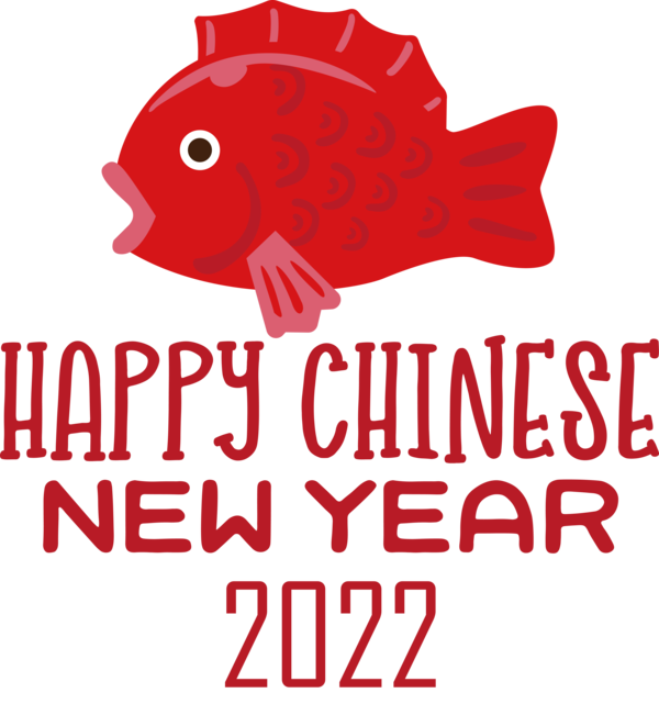 Transparent New Year Logo Fish Red for Chinese New Year for New Year
