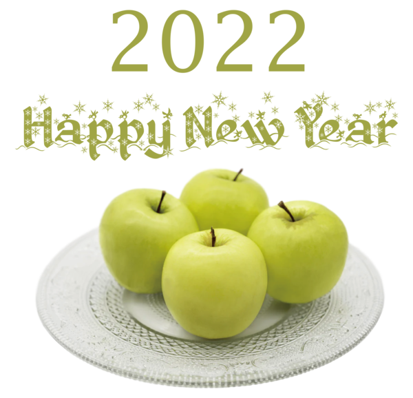 Transparent New Year Natural food Toy drive Granny Smith for Happy New Year 2022 for New Year