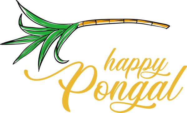 Transparent Pongal Leaf Plant stem Logo for Thai Pongal for Pongal