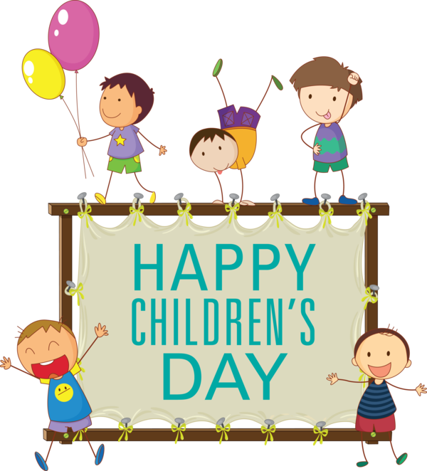 Transparent International Children's Day Design Picture Frame Bhai Dooj for Children's Day for International Childrens Day
