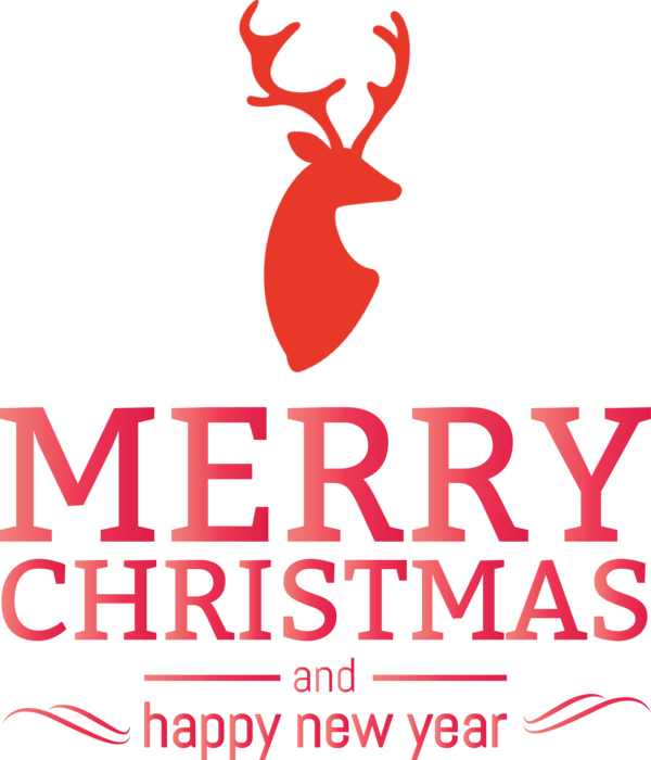 Transparent holidays Deer Logo Line for Christmas for Holidays