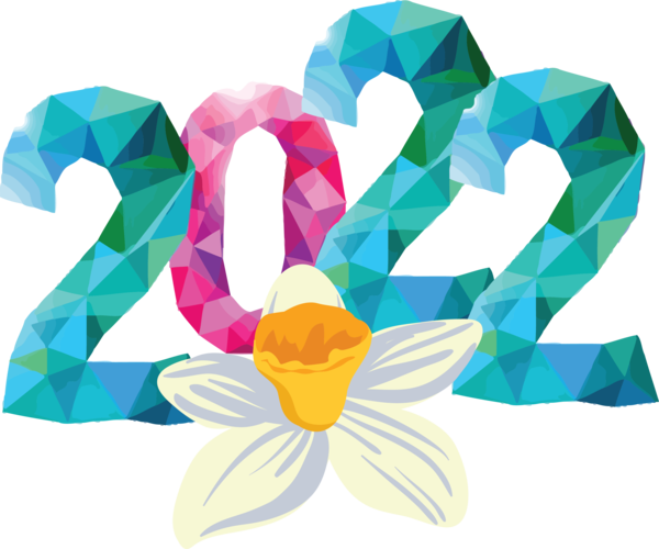 Transparent New Year Flower Floral design Cut flowers for Happy New Year 2022 for New Year