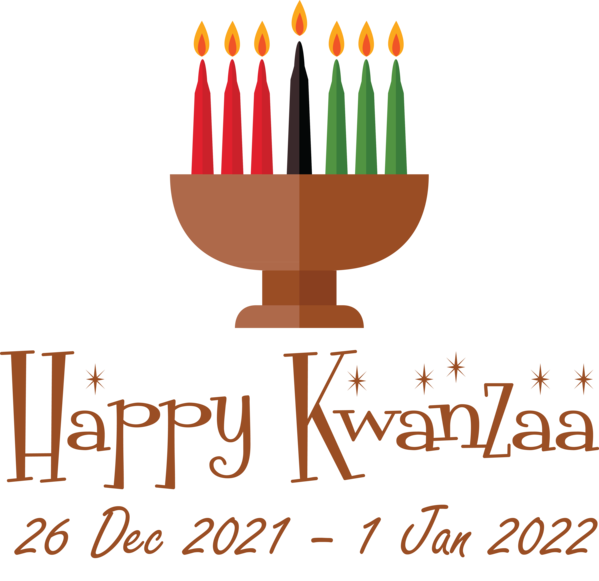 Transparent Kwanzaa Logo Candle Holder Candle for Happy Kwanzaa for Kwanzaa