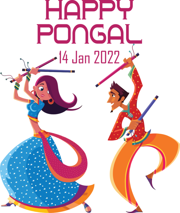 Transparent Pongal Dandiya Raas Garba Festival for Thai Pongal for Pongal