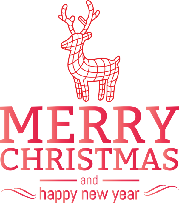 Transparent holidays Reindeer Deer Line for Christmas for Holidays