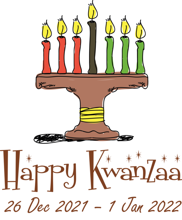 Transparent Kwanzaa Candle Candle Holder Cartoon for Happy Kwanzaa for Kwanzaa