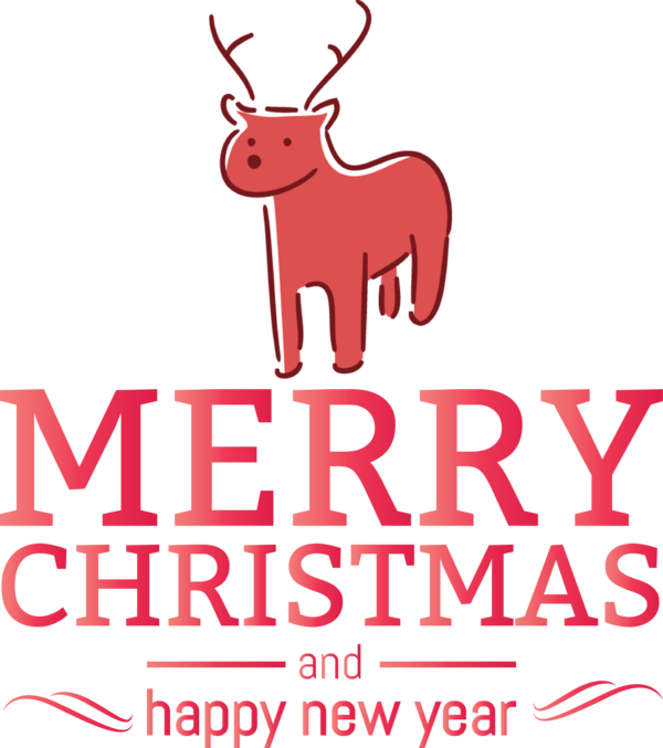 Transparent holidays Reindeer Deer Line for Christmas for Holidays