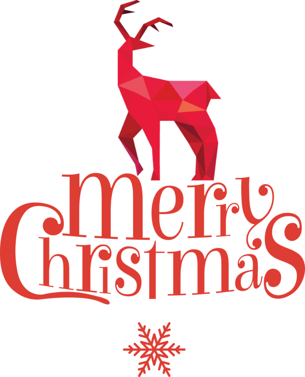 Transparent Christmas Reindeer Logo Text for Merry Christmas for Christmas