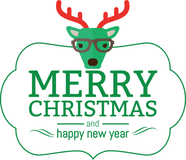 Transparent Christmas Reindeer Logo Leaf for Merry Christmas for Christmas