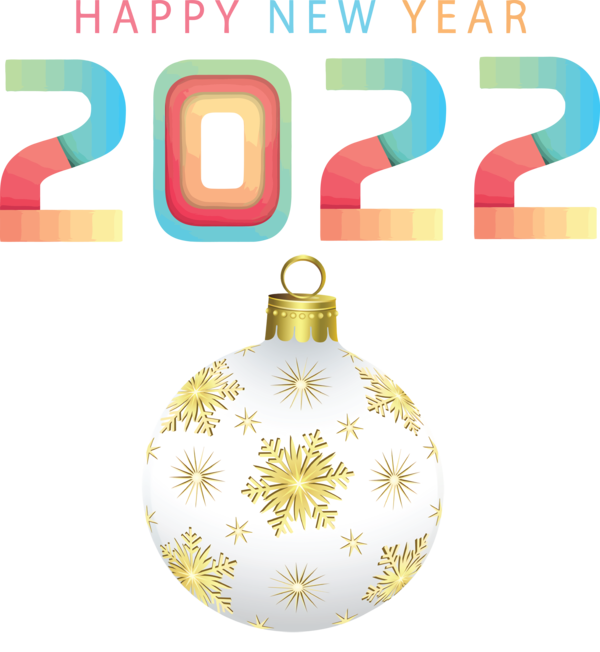 Transparent New Year Bauble Design Line for Happy New Year 2022 for New Year
