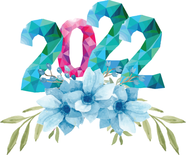 Transparent New Year Floral design Royalty-free Drawing for Happy New Year 2022 for New Year