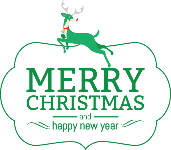 Transparent Christmas Deer Logo Green for Merry Christmas for Christmas