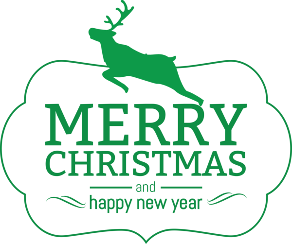 Transparent Christmas Logo Green Line for Merry Christmas for Christmas