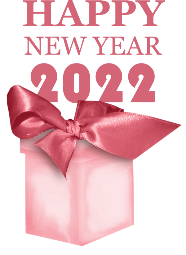 Transparent New Year Gift Ribbon Font for Happy New Year 2022 for New Year
