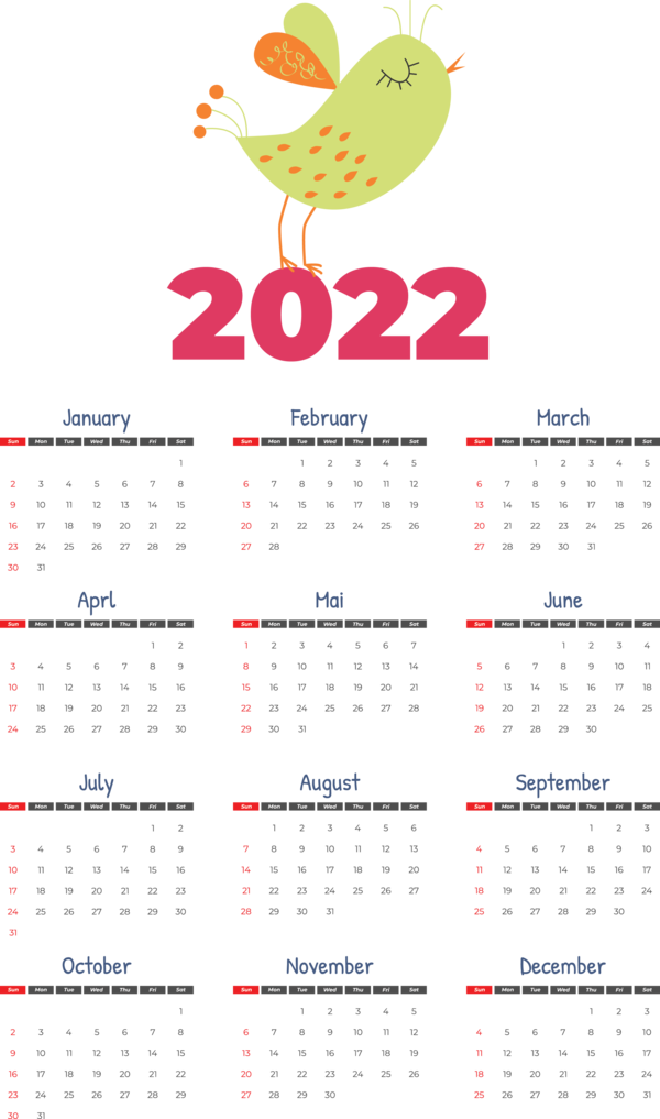 Transparent New Year Design calendar Line for Printable 2022 Calendar for New Year