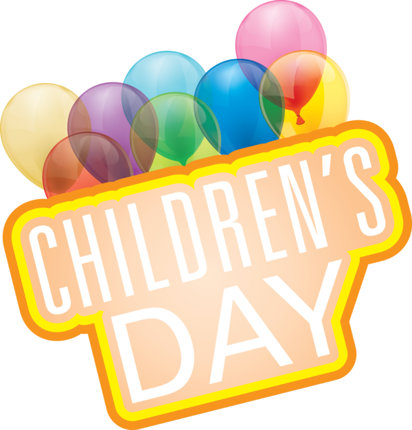 Transparent International Children's Day Balloon Design Line for Children's Day for International Childrens Day
