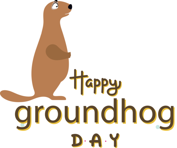 Transparent Groundhog Day Dog Logo Cartoon for Groundhog for Groundhog Day