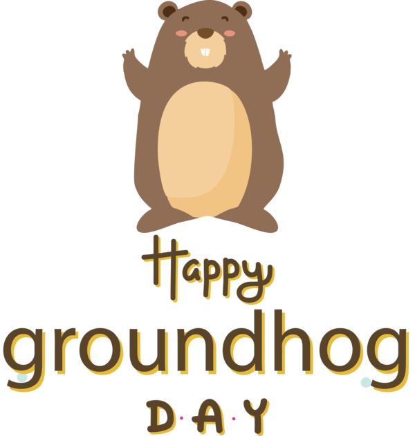 Transparent Groundhog Day Human Logo Cartoon for Groundhog for Groundhog Day