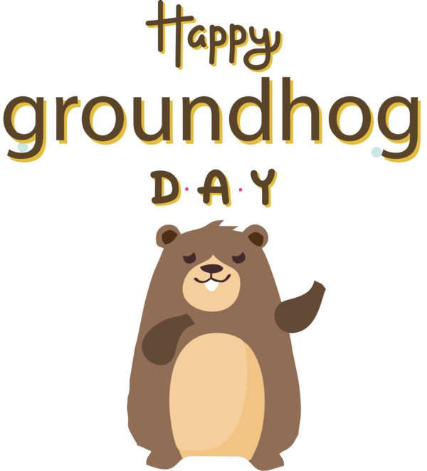 Transparent Groundhog Day Cat-like Human Cartoon for Groundhog for Groundhog Day