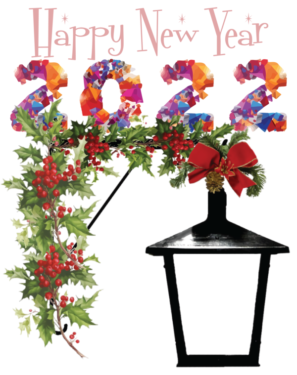 Transparent New Year Musical note Design Flower for Happy New Year 2022 for New Year