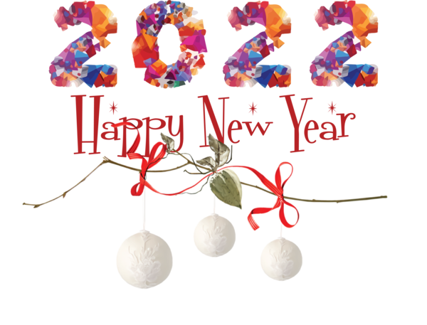Transparent New Year Cut flowers Font Petal for Happy New Year 2022 for New Year