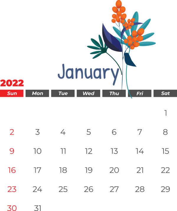 Transparent New Year Design Drawing calendar for Printable 2022 Calendar for New Year