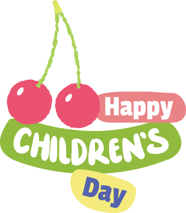 Transparent International Children's Day Logo Cherry Line for Children's Day for International Childrens Day