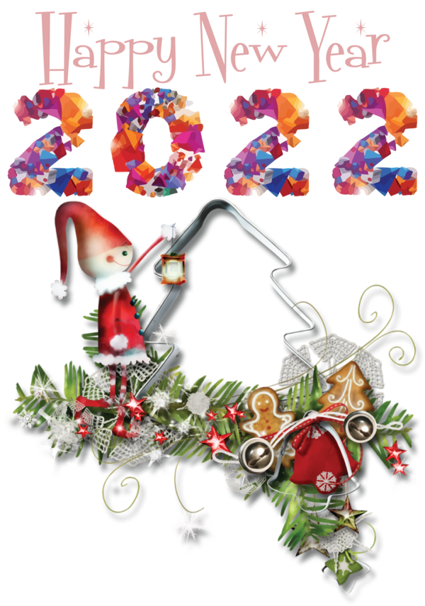 Transparent New Year Christmas Day Christmas Tree Santa Claus for Happy New Year 2022 for New Year
