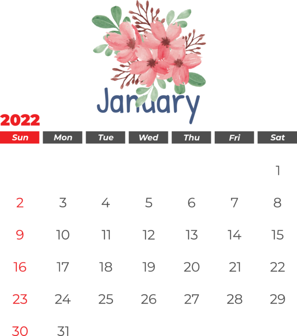 Transparent New Year calendar create January for Printable 2022 Calendar for New Year