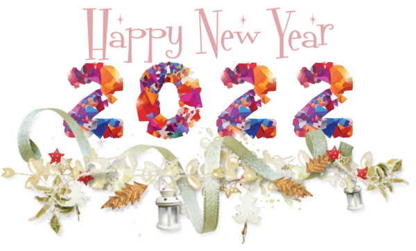 Transparent New Year Font Meter Holiday for Happy New Year 2022 for New Year