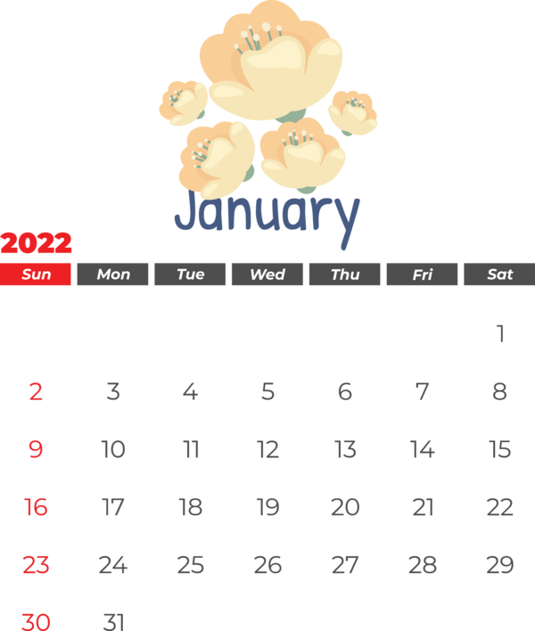 Transparent New Year calendar January 2022 New Year for Printable 2022 Calendar for New Year
