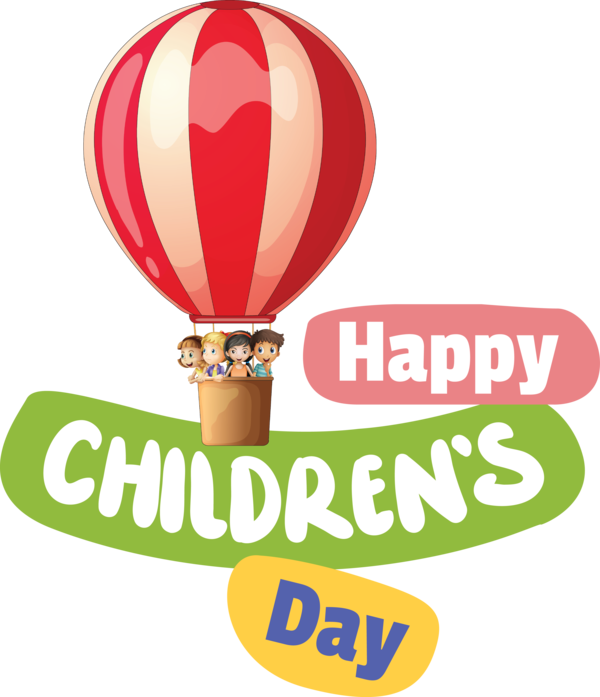 Transparent International Children's Day Balloon Hot-air balloon Logo for Children's Day for International Childrens Day