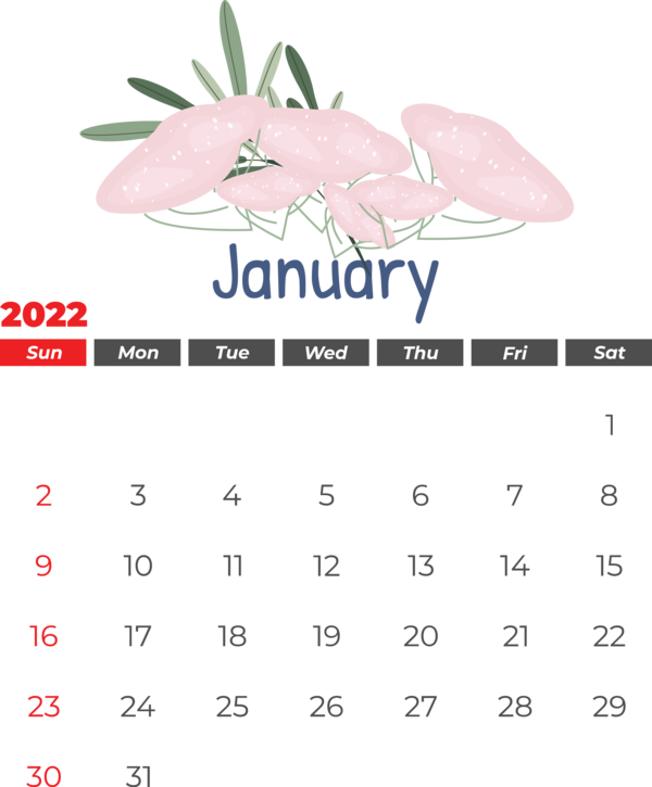 Transparent New Year Design Drawing Painting for Printable 2022 Calendar for New Year