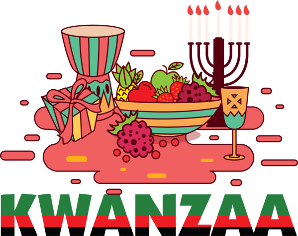 Transparent Kwanzaa Cartoon Design Logo for Happy Kwanzaa for Kwanzaa