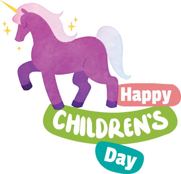 Transparent International Children's Day Horse Pony Logo for Children's Day for International Childrens Day