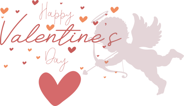 Transparent Valentine's Day M-095 Heart Cartoon for Cupid for Valentines Day