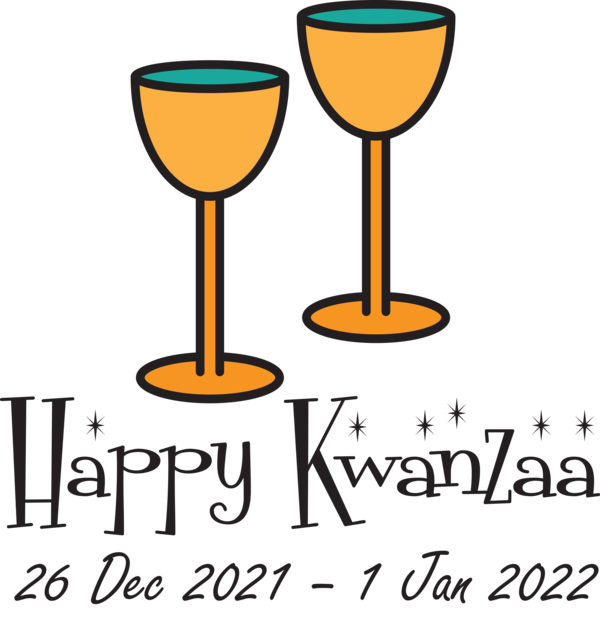 Transparent Kwanzaa Wine Glass Champagne Wine for Happy Kwanzaa for Kwanzaa
