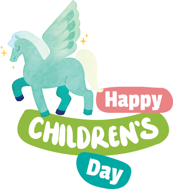 Transparent International Children's Day Horse Logo Cartoon for Children's Day for International Childrens Day